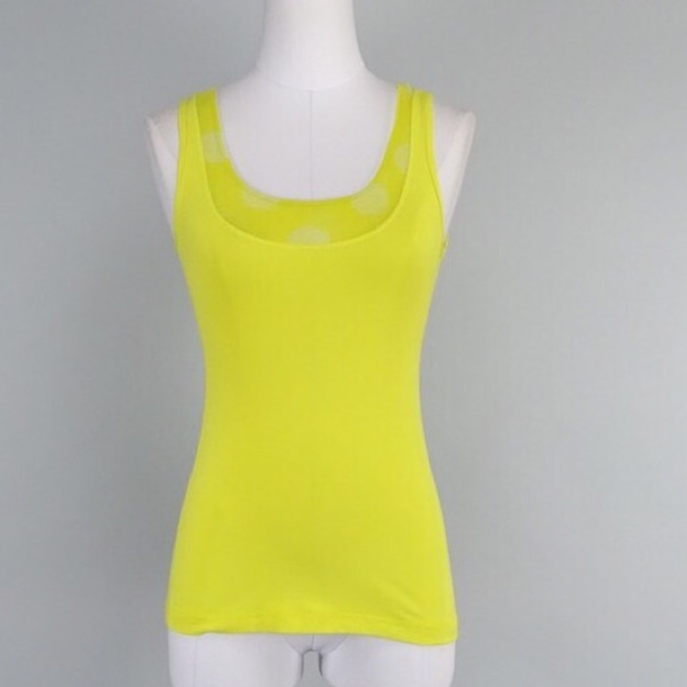 Yellow lulu lemon mesh polka dot tank top